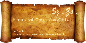 Szentiványi Zsófia névjegykártya