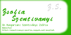 zsofia szentivanyi business card